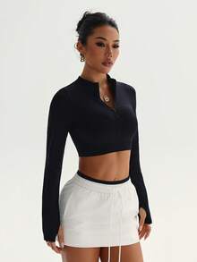 Autumn Women's Sports Sweatshirt - Long - Sleeve With Thumb Holes, Half - Zip Pullover, Ideal For Hiking, Casual Wear & Yoga