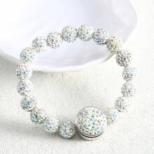 1pc New Fashionable Luxury Bohemian Style 10mm Bling Bling 6-Layer Clay Rhinestone Beaded Bracelet, Detachable Clay Rhinestone Clasp, Gift For Women