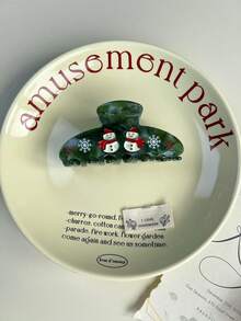 1pc Christmas New Acetate Santa Claus Hair Clip, Sweet & Cute Atmosphere Hair Claw, Creative High-End Retro Leaf Hair Clip For Women Elegant Hair Accessories Elegant Claw Clip Winter Hair Clutch