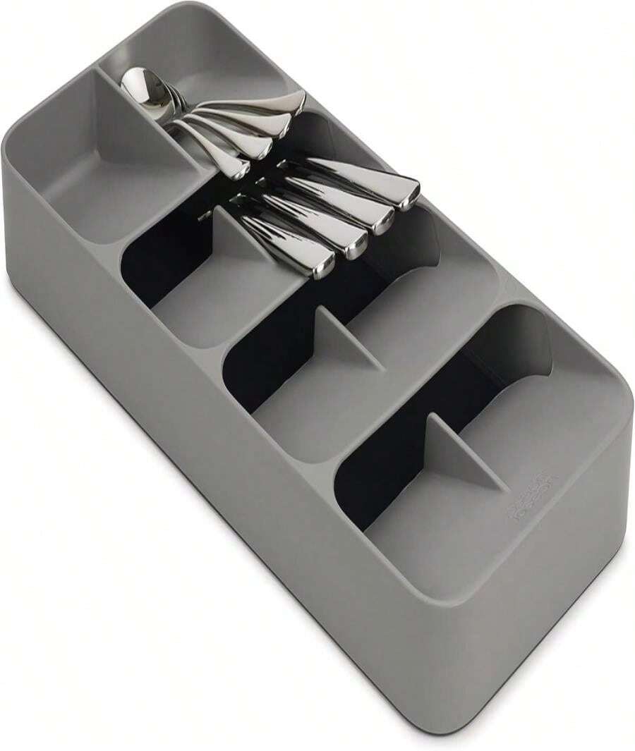 Joseph Joseph DrawerStore Compact Utensil Organizer For Kitchen Drawer Silverware, Flatware Tray, Small, Grey - ColorA - 查看 1