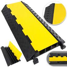 Cable Protection Ramp 1 Piece 3-Way Floor Raceway 7.2x6 Cm Cable Protector Rubber And PVC Load Capacity 2994 Kg Floor Covers For Cables Black And Yellow - 1 Pieza - 查看 9