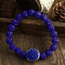 1pc New Fashionable Luxury Bohemian Style 10mm Bling Bling 6-Layer Clay Rhinestone Beaded Bracelet, Detachable Clay Rhinestone Clasp, Gift For Women