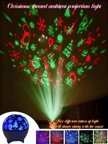 [RGB Color Changing Magic Ball Light] LED Starry Sky Projection Magic Ball, Festival Atmosphere Light, Theme Party Lighting - USB Powered, Plug And Play, Multi-Color Changing, Includes Starry Night Dream And Christmas Adventure Projection Themes, Suitable For Home Living Room, Party Spaces, Themed Scenes And Room Decor, Easily Creates A Dreamy And Dazzling Visual Feast. - Black - View 3