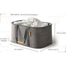 Local Devery-YOUBEI-Joseph Joseph Hold- Max Collapsible 55L/14.5 Gon Washing Laundry Basket Bag, Durable Fabric, Moisture Resistant, Grey - Grey - View 2