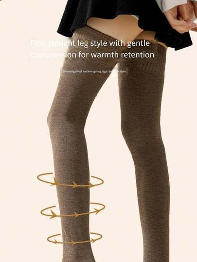 Women's Extra Long Thigh High Socks, Autumn/Winter Over-The-Knee Socks, Non-Slip Compression Warm Cotton Stockings