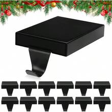 6 Pcs Stocking Holders Metal Stocking Hangers Mantle Hanging Hooks Holiday Xmas Fireplace Stair Indoor Decor Sliver