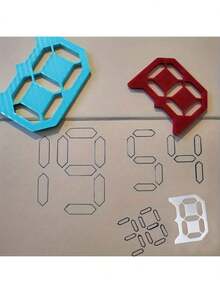 3 Pieces1-9 Number DIY Digital Painting Stencil Set - Turquoise And White Gridlined Stencil Panels For Art, Wall Stickers, Planners, Scrapbooking, Craft Materials - Reusable Dotted Guides For Hand Drawn Crafts, Stencils, Building Materials, Stenciling Tools