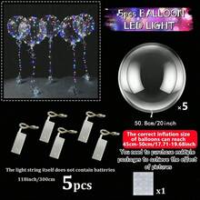 5 件/7 件/8 件/10 件/9 件/1 件/2 件 LED 发光透明气球 - 适用于婚礼(需要充满氦气才能漂浮)、生日和单身派对、带氛围照明气球(不含电池)、圣诞派对装饰、情人节装饰、周年纪念、场景装饰 - LED發光燈串 - 查看 21