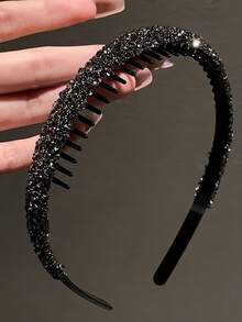 2pcs Women's Fashionable Elegant Versatile Rhinestone Headbands ,Makeup ,Hair Hair Hoop