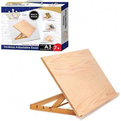 Lucky Crown US Art Adjustable Wood Desk Table -Light Weight, Easel With Strong Support,23195497