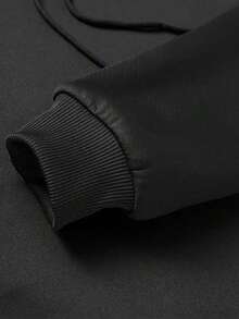 （建议选大一码）男士牛头印花套头衫，带保暖连帽卫衣，适合秋冬季节穿着，黑色印花连帽保暖长袖上衣，男士冬季保暖服，适合秋冬季节室内外活动，可作为礼物送给朋友、丈夫、男友。 - 黑色 - 查看 5