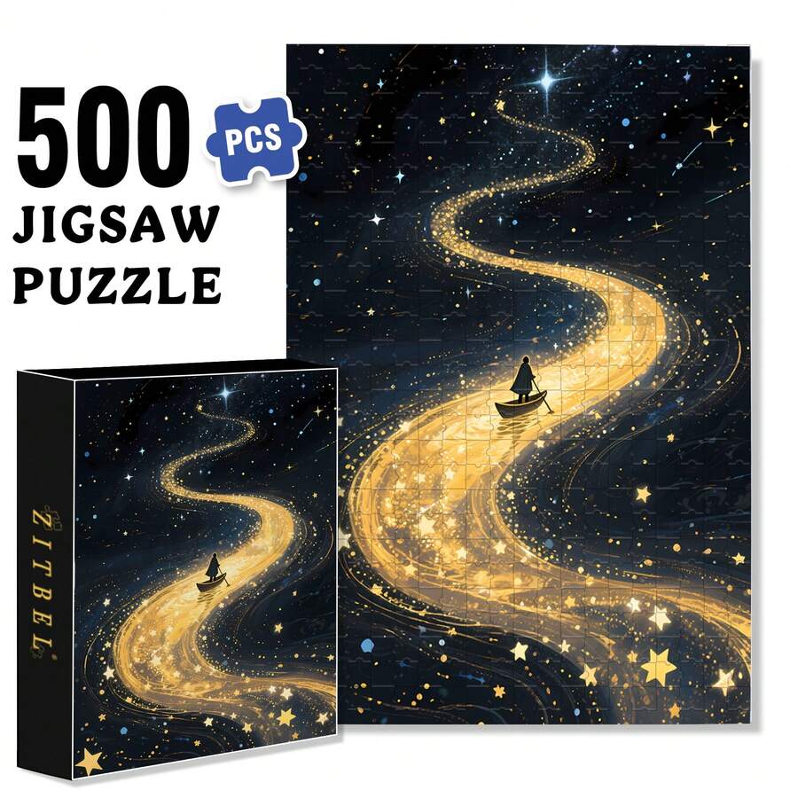 ZITBEL A Sky Full Of Stars 500pcs/1000pcs Jigsaw Puzzle, Scratch-Resistant, Interactive Family Game & Brain-Boosting DIY Decor, Perfect For Halloween, Christmas & New Year Gifts, Family Puzzle Game - 500 chiếc - Xem 1