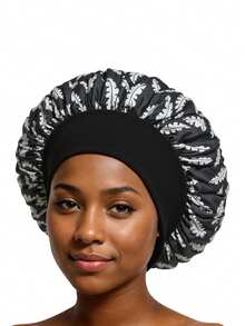 1 pieza Gorro de ducha de doble capa a la moda y resistente al agua, con estampado, adecuado para uso diario de mujeres