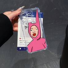 Funda transparente con diseño espacial para teléfono. Compatible con los modelos 5, 6, 6S, 6 Plus, 8, SE2, SE3, X, XS, XR, XS, 11, 11 Pro, 11 Pro, 12, 13, 14, 15, 17 y 16 Funda protectora antigolpes y anticaídas en las cuatro esquinas para phone 17, 18 y 19. Ideal para San Valentín, cumpleaños o como regalo. Diseño de conejito rosa. - Colores mixtos 1 - Ver 5