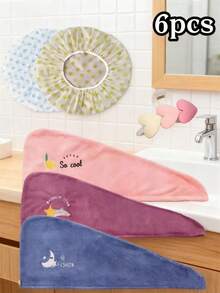 1/5条装干发巾，超强吸水，不起球，柔软亲肤，速干护发，男女通用，适合作为女友/情人节/感恩节礼物 - 彩色 - 查看 21