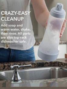 1 件易倾倒煎饼面糊分配器，带搅拌球 - 适用于纸杯蛋糕、松饼和煎饼 - 带测量标记的厨房用具 - 手动面糊搅拌瓶 - 面糊分配器 - 奶油分配罐 - 彩色 - 查看 2