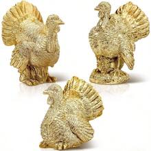 - Juego de 3 cifras de calabaza de otoo para decoracin de calabaza de resina blanca y dorada, decoracin artificial de mesa de Accin de Gracias, para cosecha de otoo, hogar, cocina de - Turquía - Ver 2