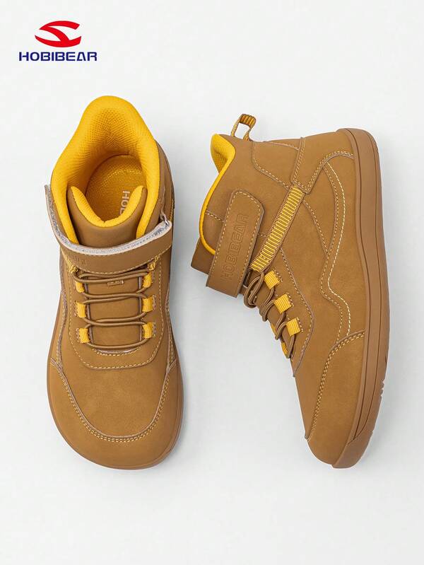 HOBIBEAR HOBIBEAR Barefoot Shoes For Teens, Boys & Girls, Wide Toe Box, Comfortable Walking Shoes, Hook And Loop Closure, Rubber Sole, Non-Slip, Breathable, Easy On/Off, Suitable For All Seasons, School Shoes