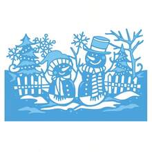 1pc Cute Christmas Snowman Frame, Metal Cutting Mold Template DIY Scrapbooking Album Paper Card, Christmas Scrapbooking Supplies, Suitable For Invitations, Cards, Albums - Silver - View 5