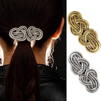 2 件复古维京交叉缠绕弹簧夹，个性化女士发饰，独特设计，可装扮发饰，提升日常形象，适合各种场合
