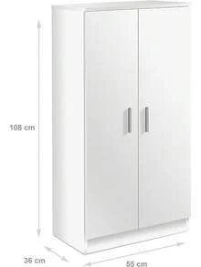 2026-NEW:- , Space-Saving Shoe Rack, Entrance Shoe Rack, 5-Shelf Multi-Purpose Cabinet, 55x36h108, Rovere - Trắng - Xem 4