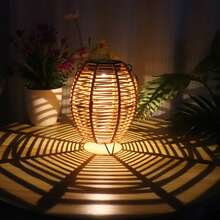 1PC Solar Bamboo Lantern,Solar Lantern Outdoor Waterproof Solar Light Forutdoor Hanging Solar Light Outdoor Solar Light Decoration Forarden,Yard,Patio,Porch,Trees,Lawn,Path,Retro And Exquisite,Metal,European-Style Wrought-Iron Decorative Hanging Ornaments.They Are In A Baroque Style And Serve As Decorative Hanging Pieces,Wall Decor,Room Decor,Home Decor,Fall Decor