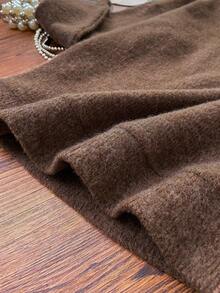 Leopard Print Christmas Tree Pattern, Merry Christmas, Women's Casual Fashionable Elegant Faux Sweater, Sophisticated Party, Comfortable Family Gathering, Daily Casual Wear - Brown - View 7