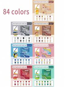 1 chiếc bút dạ Acrylic 288/240/168/120/72/60/48/36/24/12 màu, đầu mềm, đục, chống thấm nước, có thể pha trộn, dùng để vẽ Graffiti DIY - Nhiều màu - Xem 27