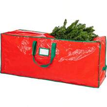 - Bolsa de almacenamiento para rboles artificiales de Navidad, muy resistente, 48x 15x 20 pulgadas - rojo - Ver 2