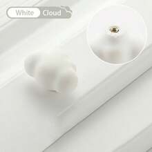 1/2/3 Pieces Of Cartoon Cute Macaron Color Matte Ceramic Solid Wardrobe Drawer Handles (With Free Screws), Drawer Wardrobe Handles, Door Handles, Bedroom Dressing Table Handles With Mirror, Suitable For Various Bedroom Furniture Such As Bedside Tables, Bedroom Wardrobes, Decorative Home Hardware Accessories