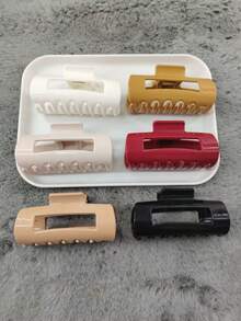 6pcs/3pcs/1pc Solid Color Women Soft Silicone Round Square Hair Claw, Anti-Collision Protective Hairclip, Fashion Minimalist Elegant Hair Accessory Suitable For Daily Wear, Showering, Makeup Winter Claw Clips Elegant Hair Clips Fashion Hair Clutch