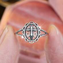 925 Sterling Silvery Cross Ring For Women - Boho Chic, Perfect For Daily Wear & Weddings, Gift-Ready - Antique Silver - View 3