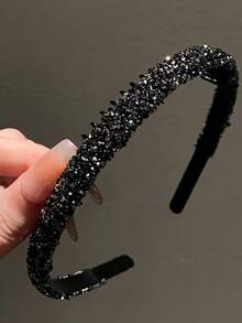 2pcs Women's Fashionable Elegant Versatile Rhinestone Headbands ,Makeup ,Hair Hair Hoop
