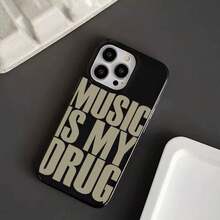 Black MUSIC IS MY DRUG Luck Phone 17 16 14 13 12 11 15 Pro Aia XR X XSMax 78 Plus Shockproof Soft Coverchristmasfall Phone Casephone 17halloween Accessories - Trộn màu - Xem 5