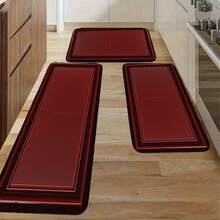 Kitchen Anti-Fatigue Floor Mat, Non-Slip Rubber Backing, Washable Kitchen Rug For Standing Comfort, Long Narrow Kitchen Mat For Kitchen Island, Red, 20x59 Inch - trắng - Xem 3