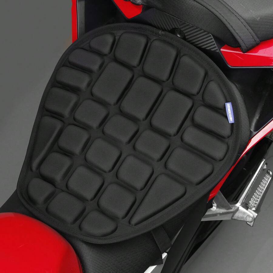 1Pc Motorcycle Seat Cushion Black Breathable Comfortable Seat Four Seasons Use Motocross Comfort Cushion Motorbike Seat Cushion Cycling Accessories Rider Gift