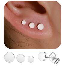 1-3 Paar Ohrstecker für Frauen und Mädchen, Punkt Knorpel Ohrstecker Set, Nickel-freie Ohrringe aus Edelstahl und 14 Karat Gold, Geschenk für Frauen - Gold - Übersicht 11