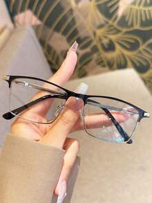 1pc Plus Size Cat Eye Retro Hollow Bling Bling Metal Glasses, For Women - Multicolor - View 7