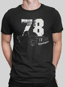 1978 Chevy C10 Pickup Front Tee Quarter View With Year T Shirt - Style 24 - View 1