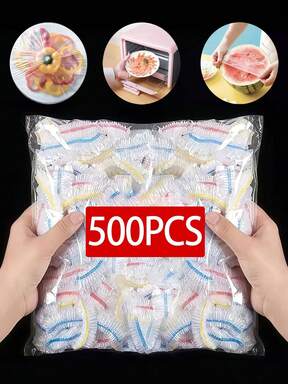 100 buc folie alimentară de unică folosință, pentru păstrarea prospețimii resturilor de mâncare, cu elasticitate și închidere autoetanșă, potrivită pentru acoperirea bolurilor și farfuriilor, uz casnic