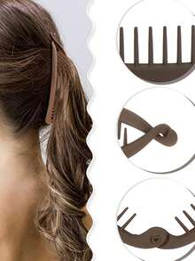 3 peças de presilhas de rabo de peixe elegantes, simples, foscas, de cor sólida, para mulheres, presilhas de rabo de cavalo verticais elegantes, acessórios de cabelo femininos, presilhas de cabelo femininas, presilhas de cabelo femininas versáteis, adequadas para deslocamento diário, não danificam, acessórios de cabelo de outono/inverno, cor sólida, casual, plástico ABS (resina ABS)