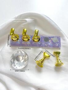 亚克力极光彩虹色矩形钻石形状美甲展示架，树脂水晶珠水钻复古韩国花朵激光 DIY 家居和户外女士母亲姐妹妻子女友婚礼美甲沙龙美容情人节使用