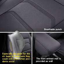 Custom Fit For CRV Car Seat Covers Fit For CRV With Faux Leather(Full Set) - Đen và đỏ - Xem 6