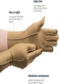 Isotoner Women &Amp; Men Arthritis Compression Rheumatoid Pain Relief Gloves For Joint Support With Open_Full Finger Design - 顏色C - 查看 2