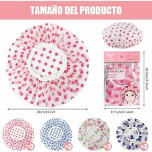 Gorros para Regadera, 12 Piezas Gorros de Ducha Gruesos e Impermeables para Mujer, Gorro de Dormir de Ajustable, Cuidado del Cabello, Reutilizable, para Dormir, Maquillaje, Baarse, Cocinar - Multicolor - Ver 5