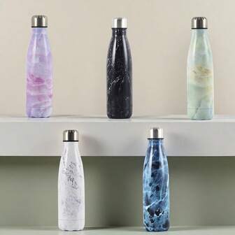 1 pièce Tasse isotherme de style marbre à la mode de 16 oz, pour usage extérieur, cyclisme, fête, maison, voiture, à double paroi isolée