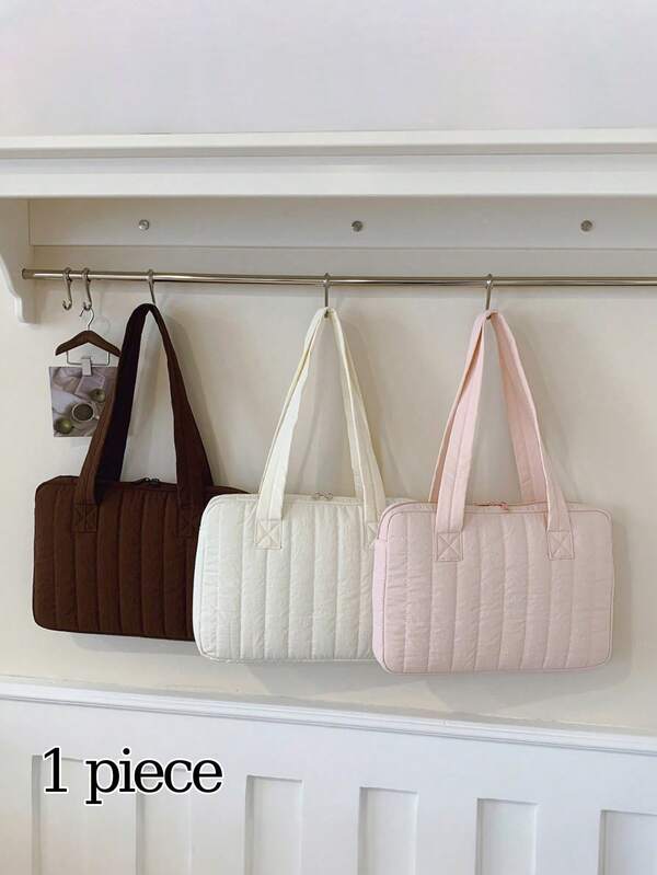 1 Pc Quilted Laptop Tote Bag, 13 Inch Computer Bag, Solid Color Protection Case Small Bag, File Bag Laptop Sleeve Computer Carrying Case Bag, Women's Stylish Computer Shoulder Bag, Fashionable Work Handbag, For Mac Book HP ASUS For Tablet Handbag Case 9-11inch Compatible With Ipad Air 4 5 Pro 11 Mini 5 6 Compatible With Ipad Case For 5 Shockproof Pouch Bags For Women/Girls/Students For Commuting/Work Laptop Bag Laptop Case Laptop Cover For Travel Waterproof Portable For Men Laptop Bags