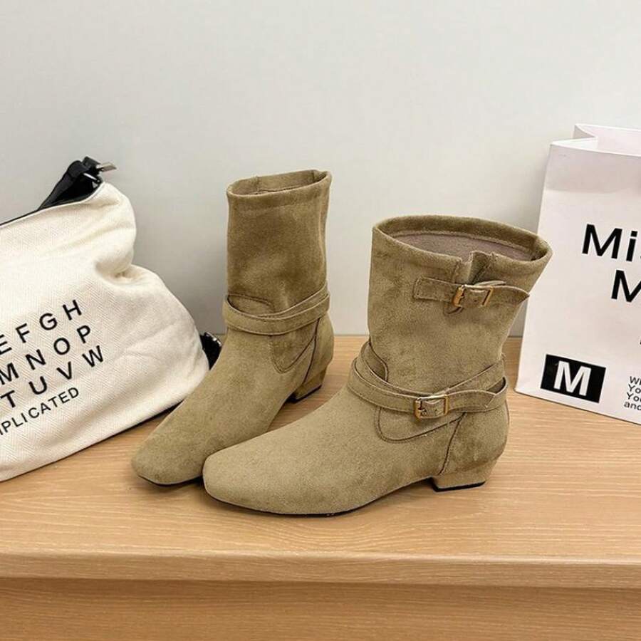 Women Western Boots - Apricot - View 1