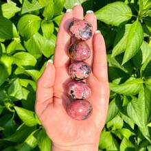 1/3/5pcs Polished Natural Red Calcite Tumbled Stones - Suitable For Aquarium Decor, Bonsai Planter Decoration - Rhodonite - View 14