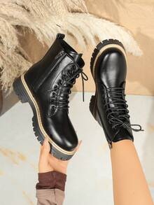 Nuevas botas de tobillo y botines para mujer, zapatos planos versátiles y de moda para uso casual